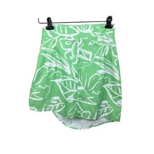 8 Birdies Green And White Asymmetrical Skirt Medium